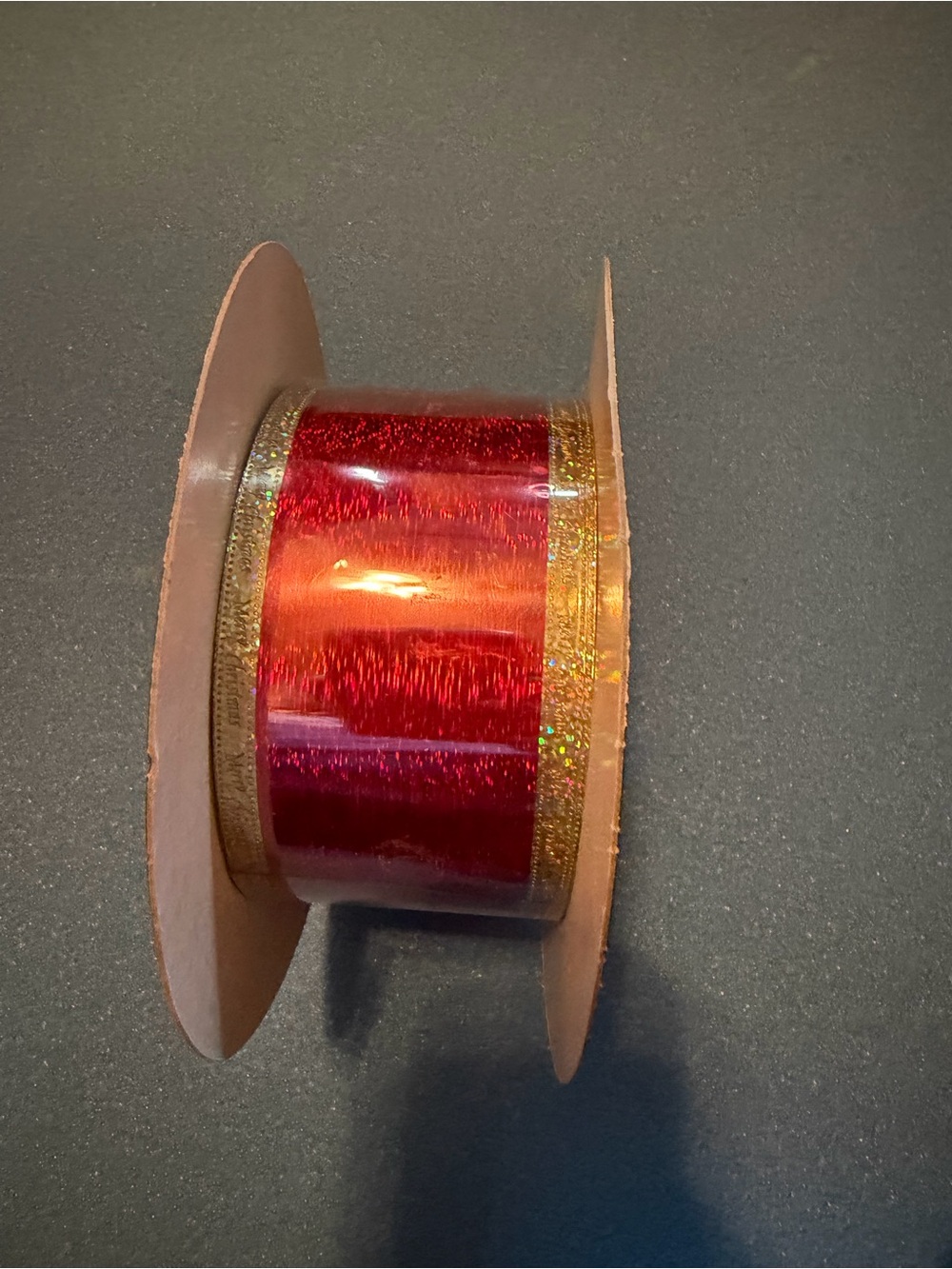 Red Decorative Ribbon with Gold Trim - Home Accents